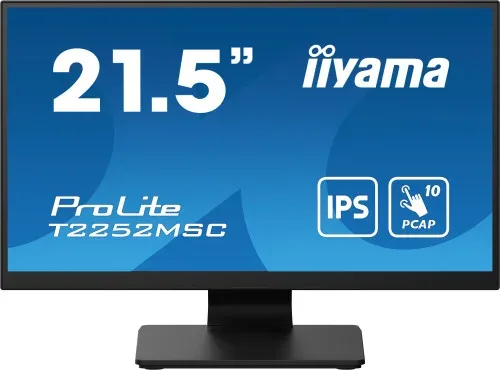 Monitor Iiyama 21,5" Tactil Pcap 10P (T2252Msc-B2) IPS,1920X1080, 250Cd, 1000:1, HDMI, Dp, 5Ms
