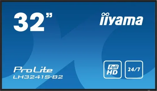 Monitor Iiyama 32" 1920X1080, IPS Panel, 1% Haze, Landscape And Portrait Mode, Speakers 2X 10W , VGA, 3X HDMI, 500Cd/M², Media Play USB Port, Control Lan / Rs232C, Vesa 200X200 (Lh3241S-B2)