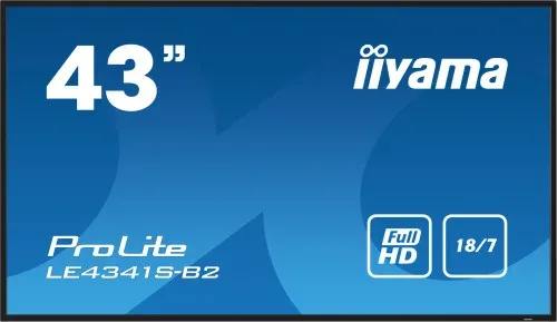 Monitor Iiyama 43" 1920X1080, IPS Panel, 1% Haze, Landscape Mode, Speakers 2X 10W , VGA, 3X HDMI, 350Cd/M², Media Play USB Port, Control Lan / Rs232C, Vesa 400X400 (Le4341S-B2)