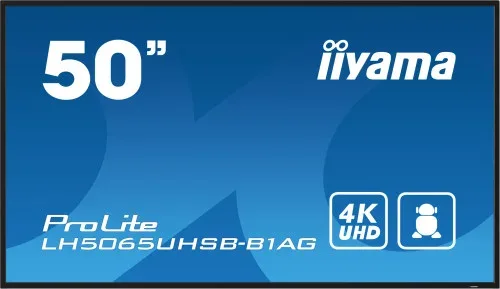 Monitor Iiyama 50" , UHD Va Panel, Haze 25%, 800Cd/M, Horiz y Vert, Signal Failover, Mm 2X 10W,  HDMI 2X, Dp, USB 2.0 X2, WiFi, Lan, Media Play USB Port, Control Lan / Rs232C, Iisignage2 (Cms/Dms), E-Share, Android 11 Os,  24/7 Operation, Vesa  (400X
