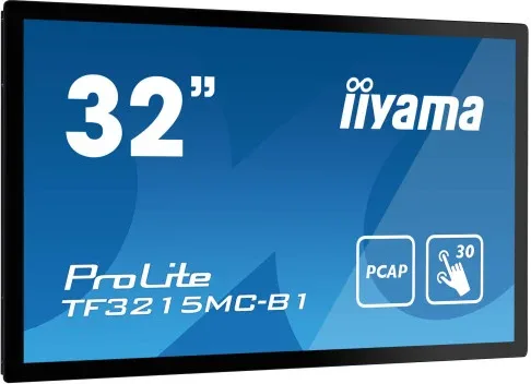 Monitor Iiyama 32" Pcap Bezel Free 30-Points Touch, 1920X1080, Amva3 Panel, VGA, HDMI, Dp, Panel 500Cd/M 92% Light , 3000:1, Landscape / Portrait, USB Touch Interface, Vesa 200X200Mm, Multitouch (W/ Supported Os, Open Frame (Tf3215Mc-B2)