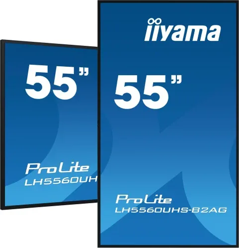 Monitor Iiyama 55" UHD, 500Cd/M2, Landscape Portrait, Mm 2X 10W, 3X HDMI, USB 2.0 X2, WiFi, Lan, Media Play USB, Control Lan / Rs232C, Iisignage2 (Cms/Dms), E-Share,Android 11 Os, 24/7,Vesa Mount 300X400(Soporte Pared Incluido) (Lh5560Uhs-B2Ag)
