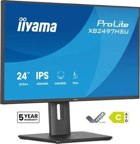 Monitor Iiyama Pantalla para Pc 60,5 Cm (23,8") 1920 X 1080 Pixeles Full HD LED Panel IPS Ergonómico HDMI DisplayPort USB