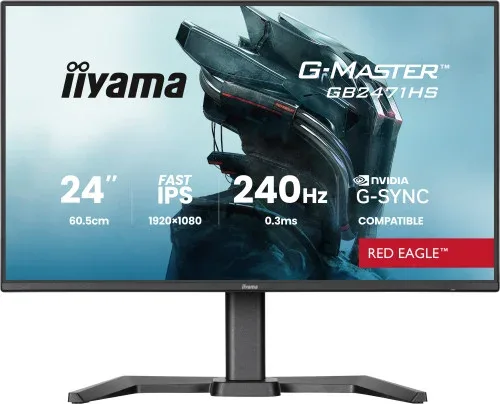 Monitor Iiyama 24 Pulgadas Resolucion Full HD (1920X1080), Panel Fast IPS, 0,8 Ms (Mprt), 165 Hz, Brillo 250, Contraste 1100:1, HDMI, DisplayPort, USB Hub, Altavoces, Flicker-Free, Low Blue Light, Free Sync Premium, Modos de Juego Predefinidos