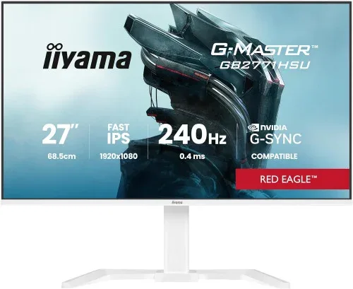 Monitor Iiyama Gb2771Hsu-W1 27 Pulgadas Resolucion Full HD (1920X1080), Panel Fast IPS, 0,8 Ms (Mprt), 240 Hz, Brillo 250, Contraste 1100:1, HDMI, DisplayPort, USB Hub, Altavoces, Flicker-Free, Low Blue Light, Free Sync Premium