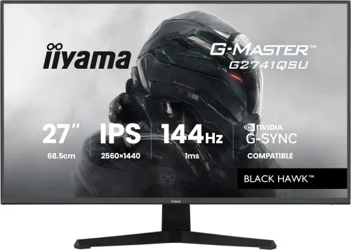 Monitor Iiyama 27 Pulgadas Resolucion WQHD (2560X1440), Panel IPS, 1 Ms (Mprt), 75 Hz, Brillo 250, Contraste 1000:1, HDMI, DisplayPort, USB Hub, Altavoces 2, Flicker-Free, Low Blue Light, Free Sync, Modos de Juego Predefinidos y Personalizados