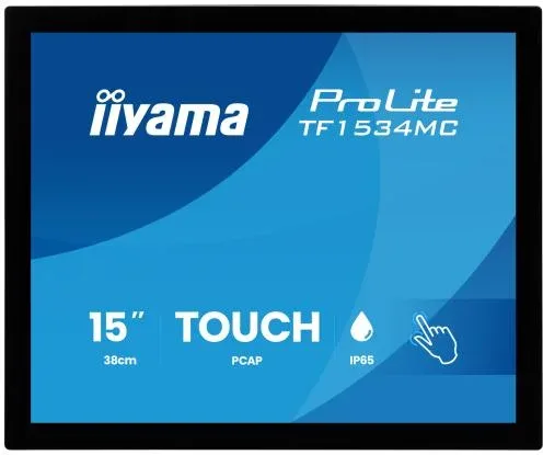 Monitor Iiyama Openframe 15" Tactil Ip65 Frontal (Tf1534Mc-B8X) 1024X768 / 4:3 / 330Cd/ 700:1/ VGA/ Dp/HDMI/ Negro / Openframe