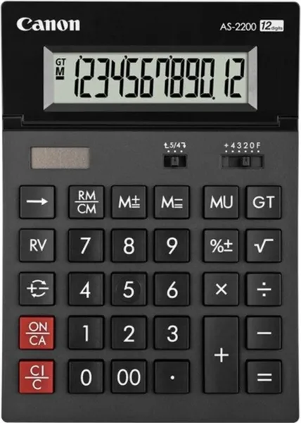 Calculadora canon sobremesa as - 2200 hb 12 digitos gris oscuro