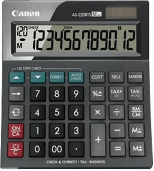 Calculadora canon sobremesa as - 220rts hb 12 digitos gris oscuro