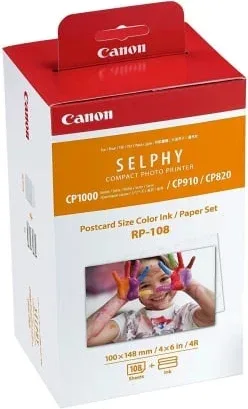 Cartucho de Tinta Original Canon RP-108 Multipack/ Tricolor + Papel Fotográfico