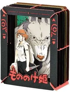 Princesa mononoke & san paper theater 10x8x4 cm la princesa mononoke