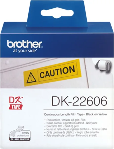 Etiquetas cinta continua brother amarilla dk22606 62mm