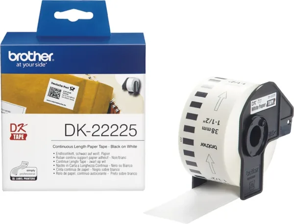 Etiquetas cinta continua brother blanca dk22225 38mm