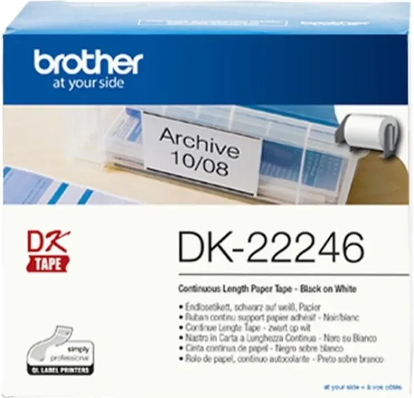 Etiquetas cinta continua brother dk - 22246 papel blanco