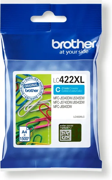 Cartucho de Tinta Original Brother LC-422 XL Alta Capacidad/ Cian