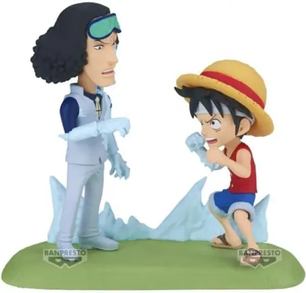 Figura banpresto one piece world collectable figure log stories monkey.d.luffy vs kuzan 9cm