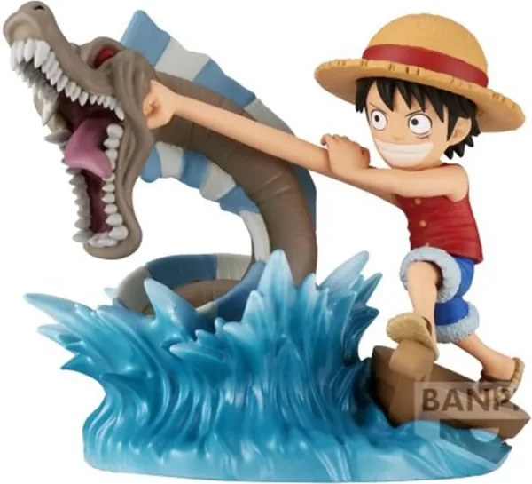 Figura banpresto one piece world collectable log stories monkey d. luffy vs local sea monster 7cm