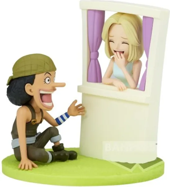 Figura banpresto one piece world collectable log stories usopp & kaya 7cm