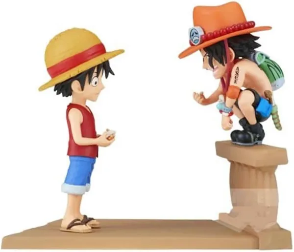 Figura banpresto one piece world collectable log stories luffy y ace 8cm