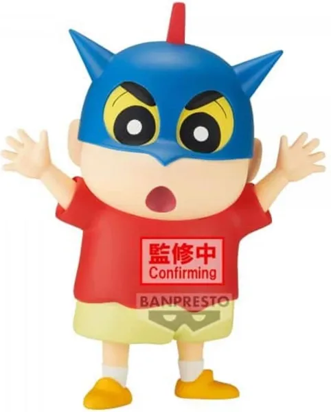 Figura banpresto crayon shinchan big sofvimates shinnosuke nohara action kamen helmet ver. 18cm