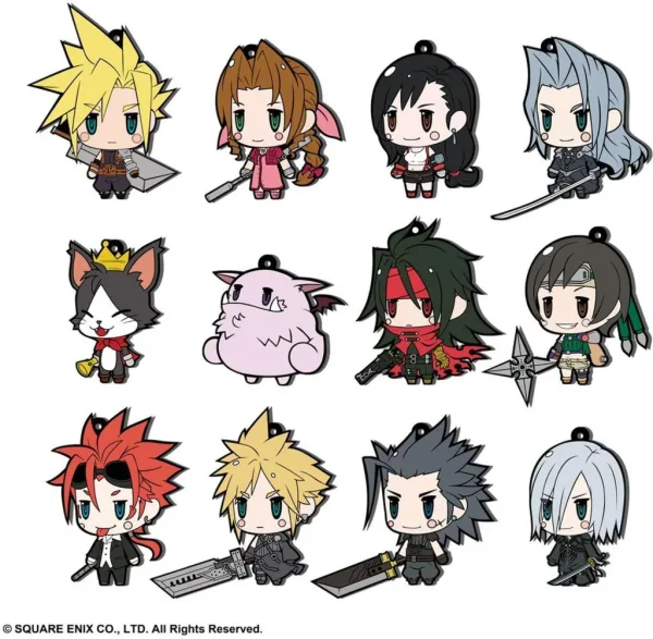Set 12 colgantes de goma square enix final fantasy vii extended edition