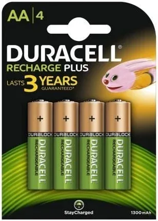 Pack de 4 Pilas AA Duracell HR6-B/ 1.2V/ Recargables