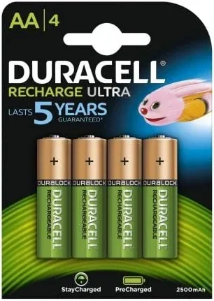 Pack de 4 Pilas AA Duracell HR06-P/ 1.2V/ Recargables