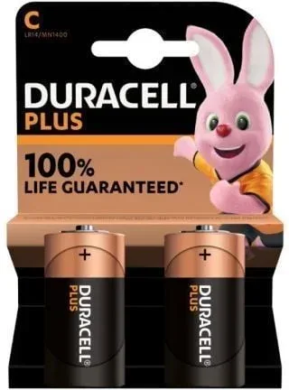 Pack de 2 Pilas C Duracell LR14/ 1.5V/ Alcalinas
