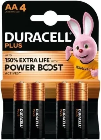 Pack de 4 Pilas AA Duracell Plus Power Boost DPBLR6B4/ 1.5V/ Alcalinas