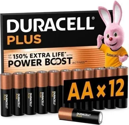 Pack de 12 Pilas AA Duracell Plus Power Boost DPBLR6B12/ 1.5V/ Alcalinas