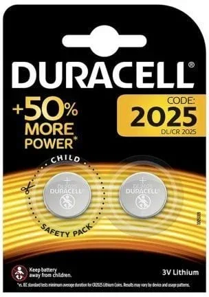 Pack de 2 Pilas de Botón Duracell DL2025B2/ 3V