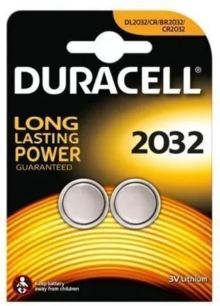 Pack de 2 Pilas de Botón Duracell DL2032/ 3V
