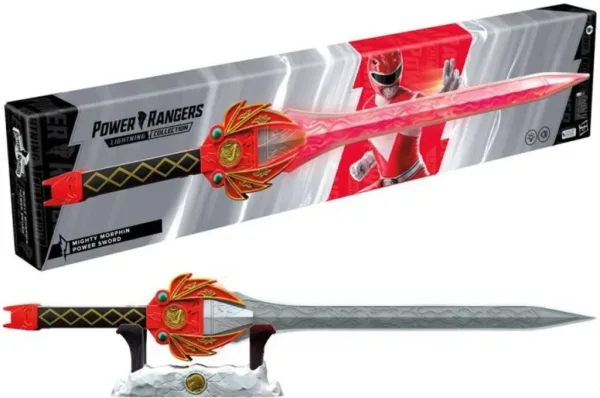 Replica hasbro espada poder ranger rojo replica escala 1:1 power rangers mighty morphin collection