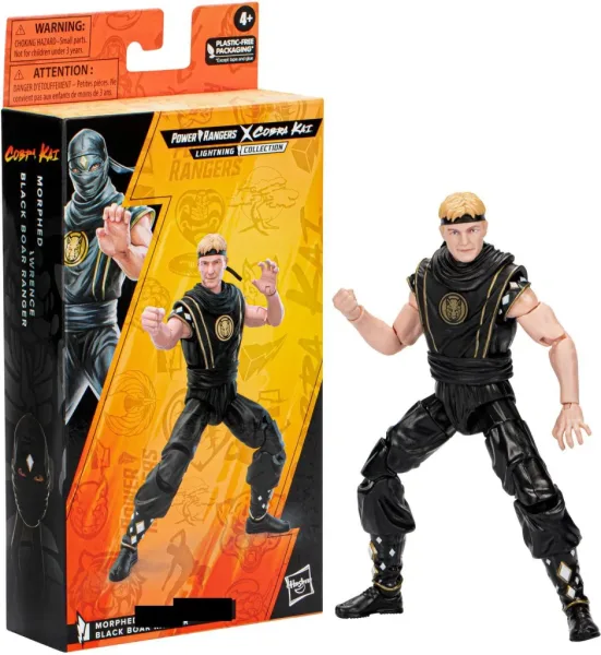 Figura hasbro power rangers x cobra kai lightning collection morphed johnny lawrence black ranger