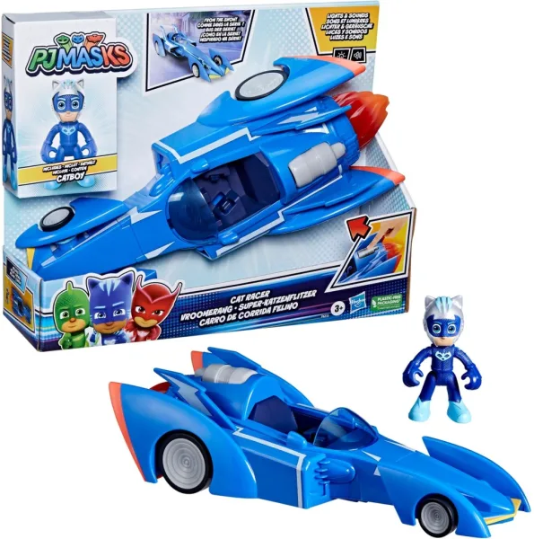 Figura hasbro gatomovil pj masks power heroes -  súper gato - móvil
