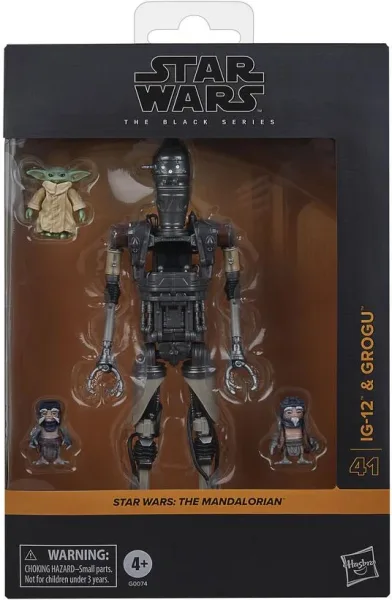 Figura hasbro star wars: the mandalorian the black series ig - 12 & grogu