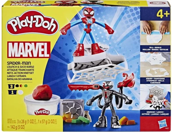 Juego hasbro play - doh spiderman launch and slice battle