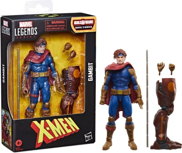 Figura hasbro marvel legends series build a figure marvels nemesis x - men gambit