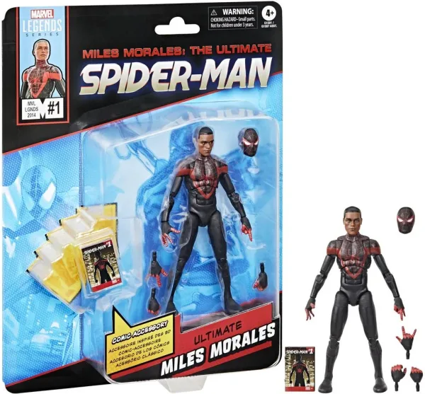 Figura hasbro marvel legends miles morales: the ultimate spider - man mini comics ultimate miles