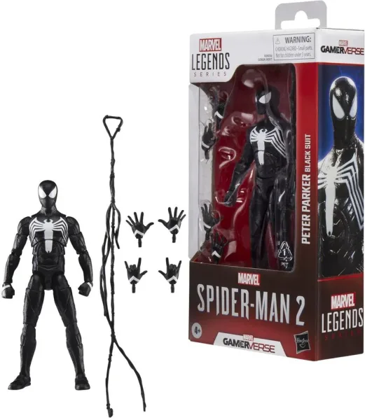 Figura hasbro marvel legends series spider - man 2 peter parket (black suit)