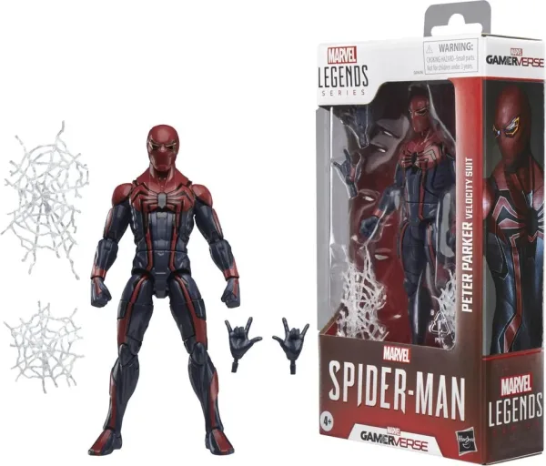 Figura hasbro marvel legends series gamerverse spider - man peter parker velocity suit