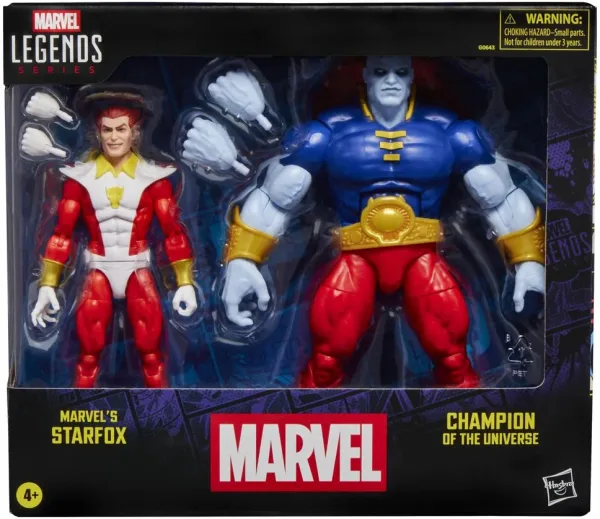 Pack 2 figuras hasbro marvel legends series marvel's starfox & champion of the universe