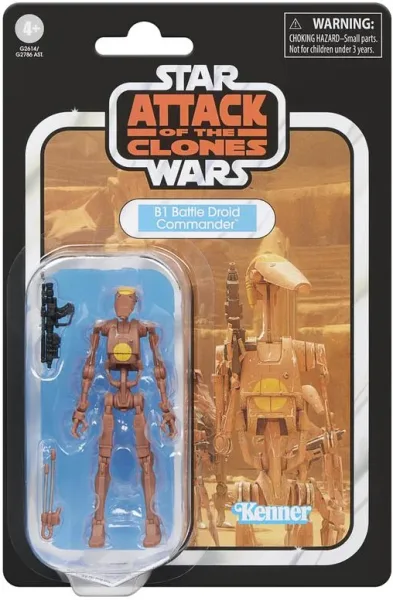 Figura hasbro star wars attack of the clones b1 battle droid commander