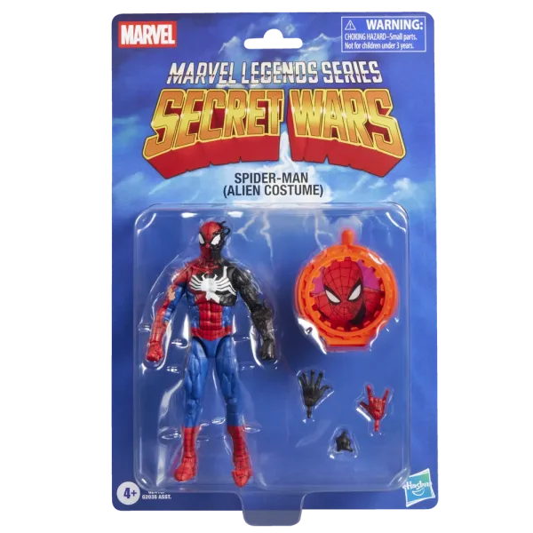 Figura hasbro marvel legends series secret wars spider - man (alien costume)