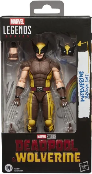 Figura hasbro marvel legends series deadpool & wolverine -  wolverine (brown suit)