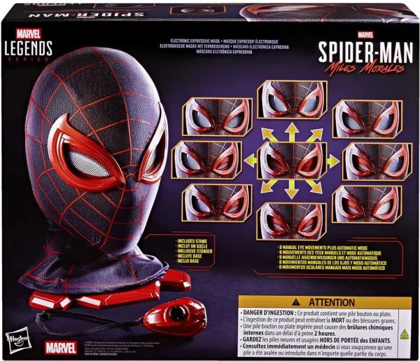 Máscara electrónica expresiva spider - man miles morales