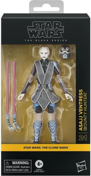 Figura hasbro star wars the black series the clone wars asajj ventress (bounty hunter)