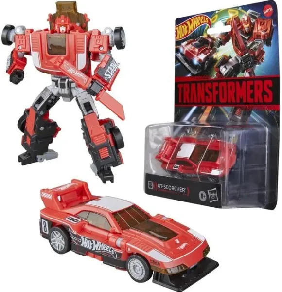 Figura hasbro transformers x hot wheels gt - scorcher