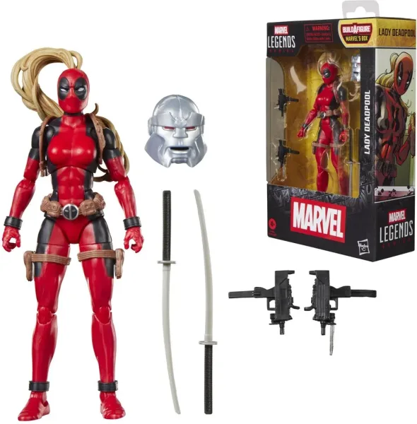 Figura hasbro marvel legends series build a figure marvel's box lady deadpool