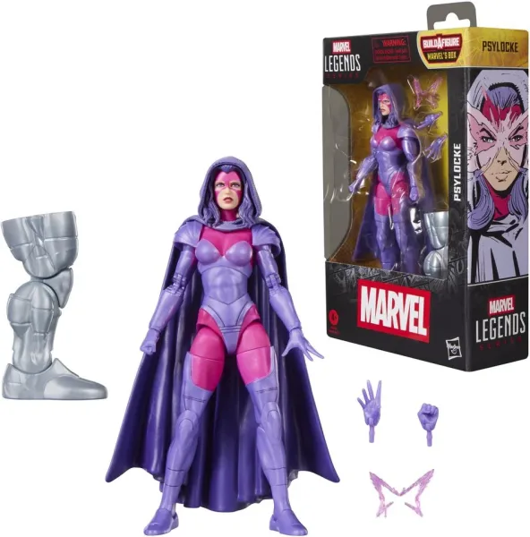 Figura hasbro marvel legends series build a figure marvel's box psylocke